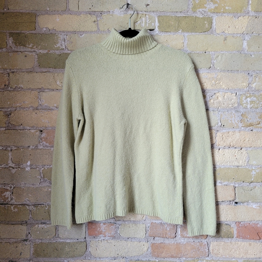 Merona Mint Green Acrylic Wool Blend Turtleneck Sweater Womens Size Large